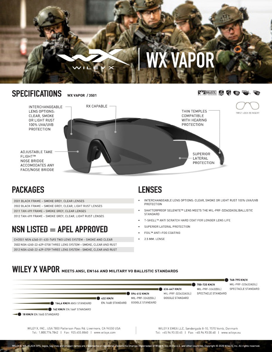 Wiley-X Vapor Lens Only