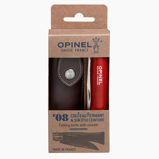 Opinel No.08 Trekking Red Handle + Sheath Set (1890)