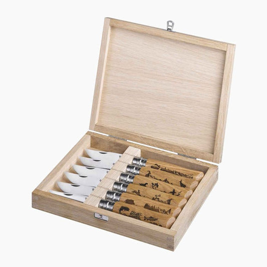 Opinel Box Of 6 Mixed Animalia Knives No.08 (2343)