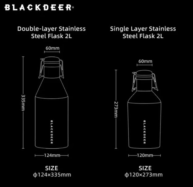 Blackdeer Origin Single Layer Stainless Steel Flask 2L